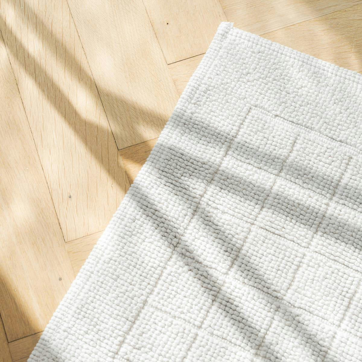 PONTON - Tapis de bain en  coton blanc 60 x 120 cm