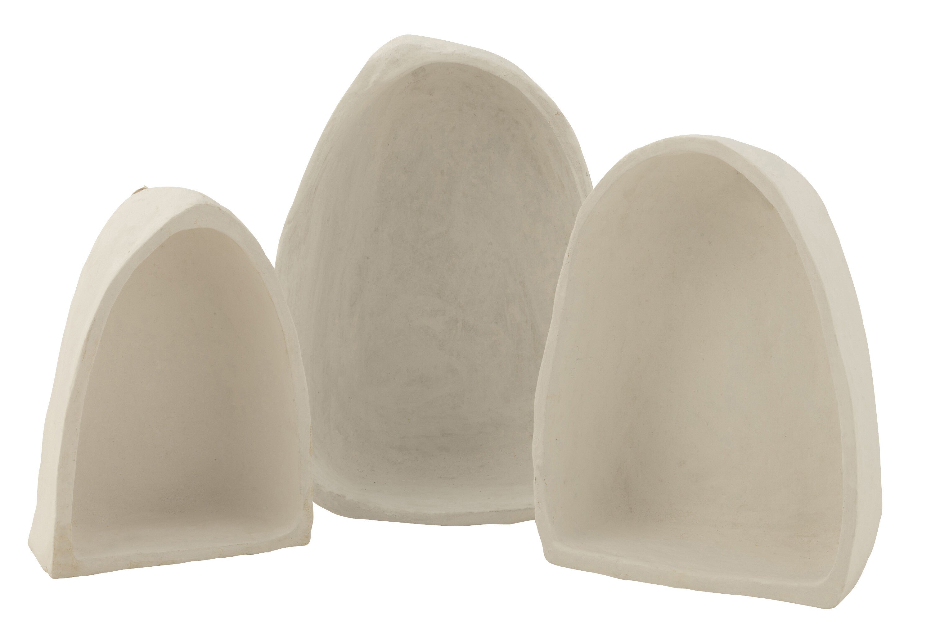 J-Line wandrek - papier maché - wit - 3 stuks