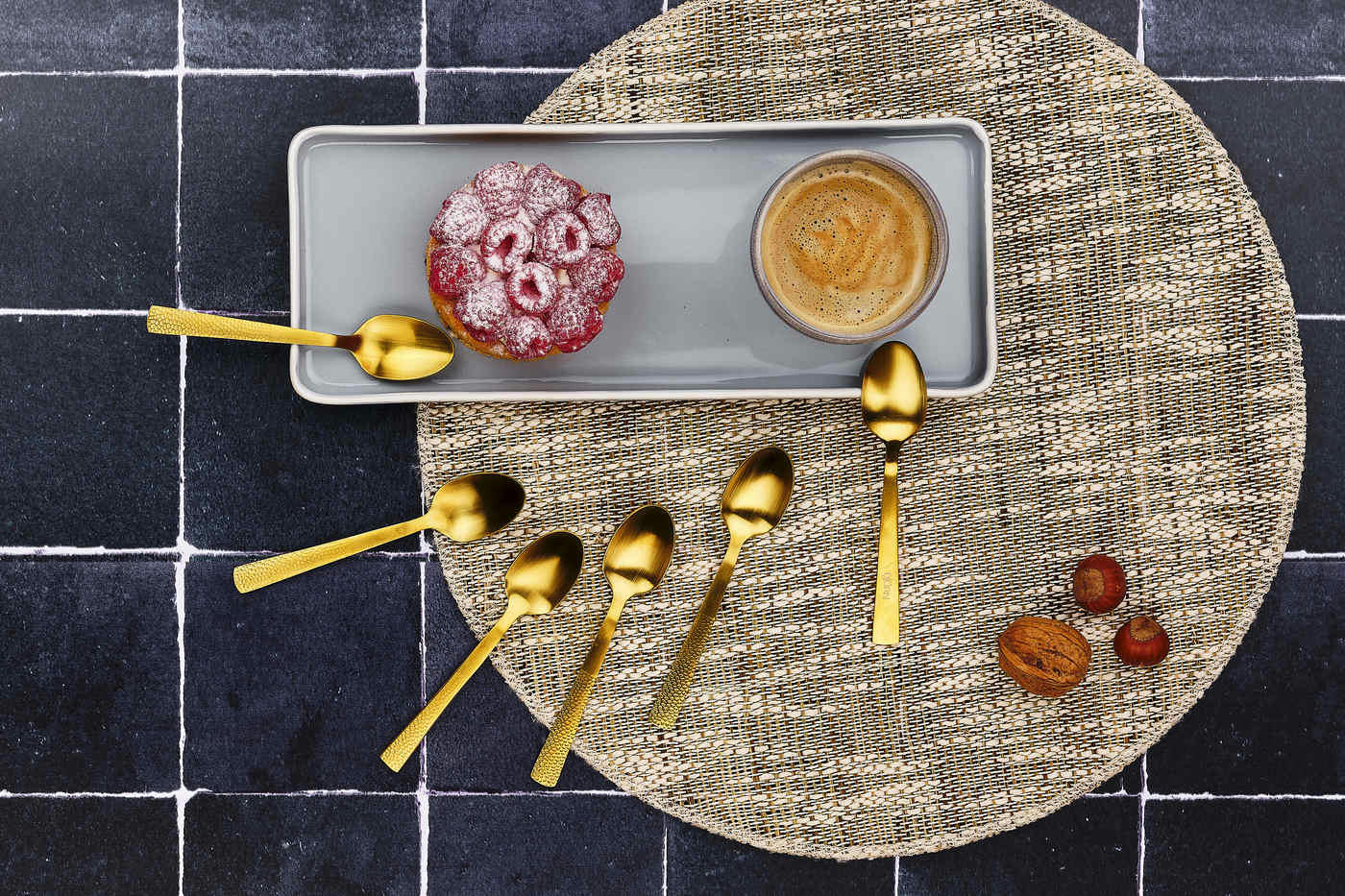 NUDE - Lot de 6 petites cuillères en inox or