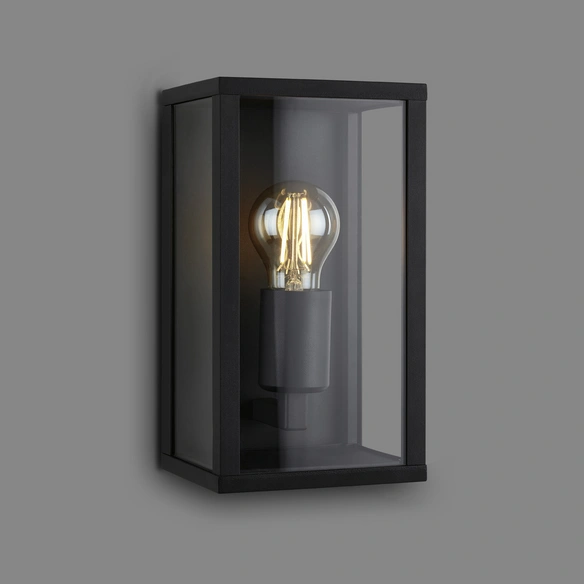 Außenleuchte »LUANDA«, BxL: 14 x 26 cm, 12 W, Metall/Glas