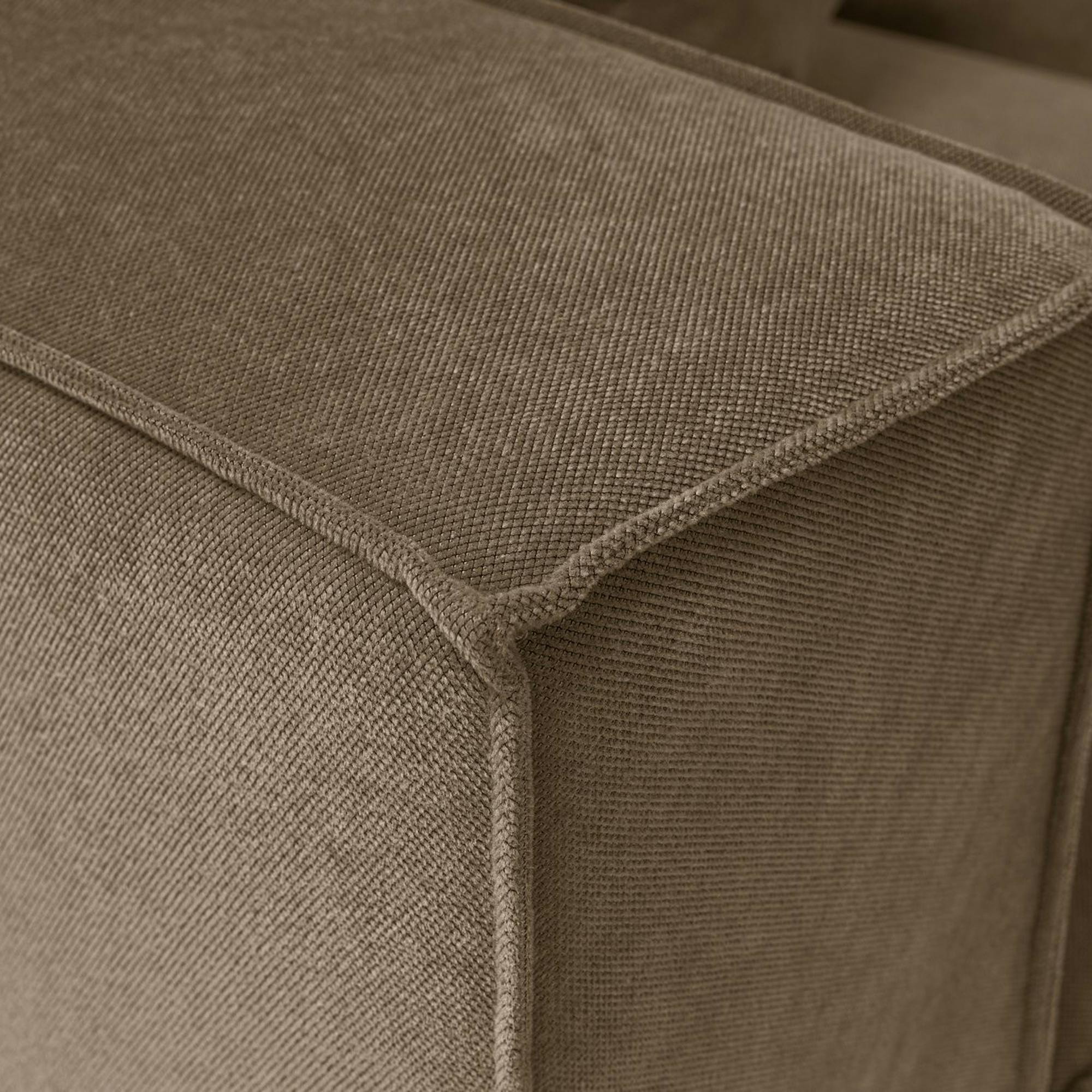 Canapé 5 places en lin marron - avec pouf COLLIOURE