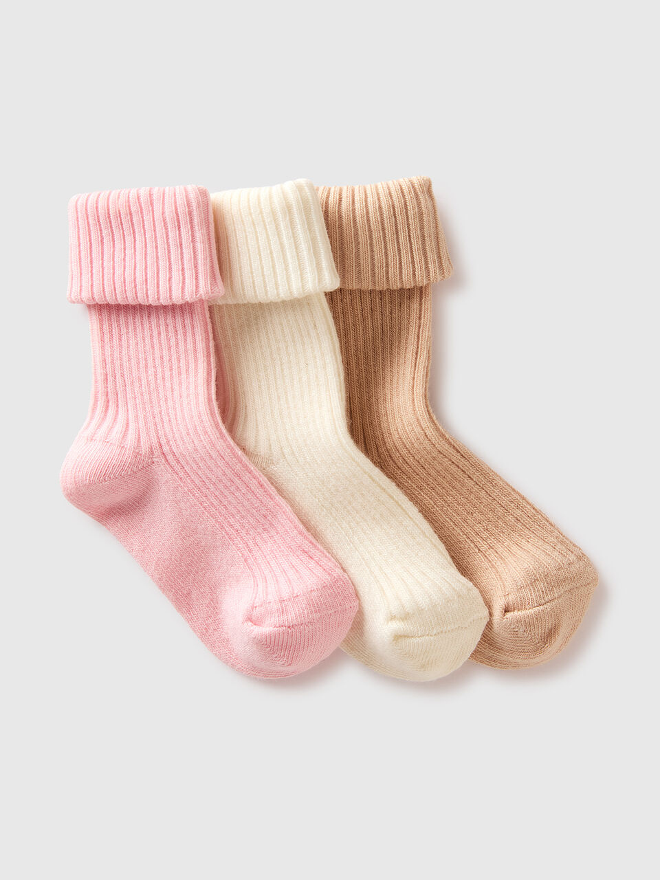 Three pairs of ribbed socks