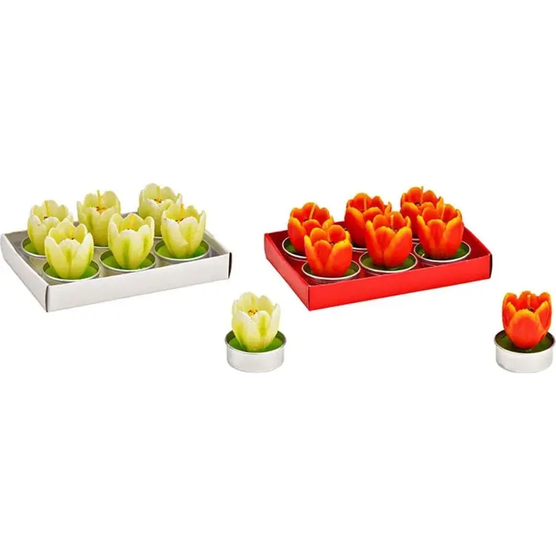 Teelicht 6er-Set Tulpe
