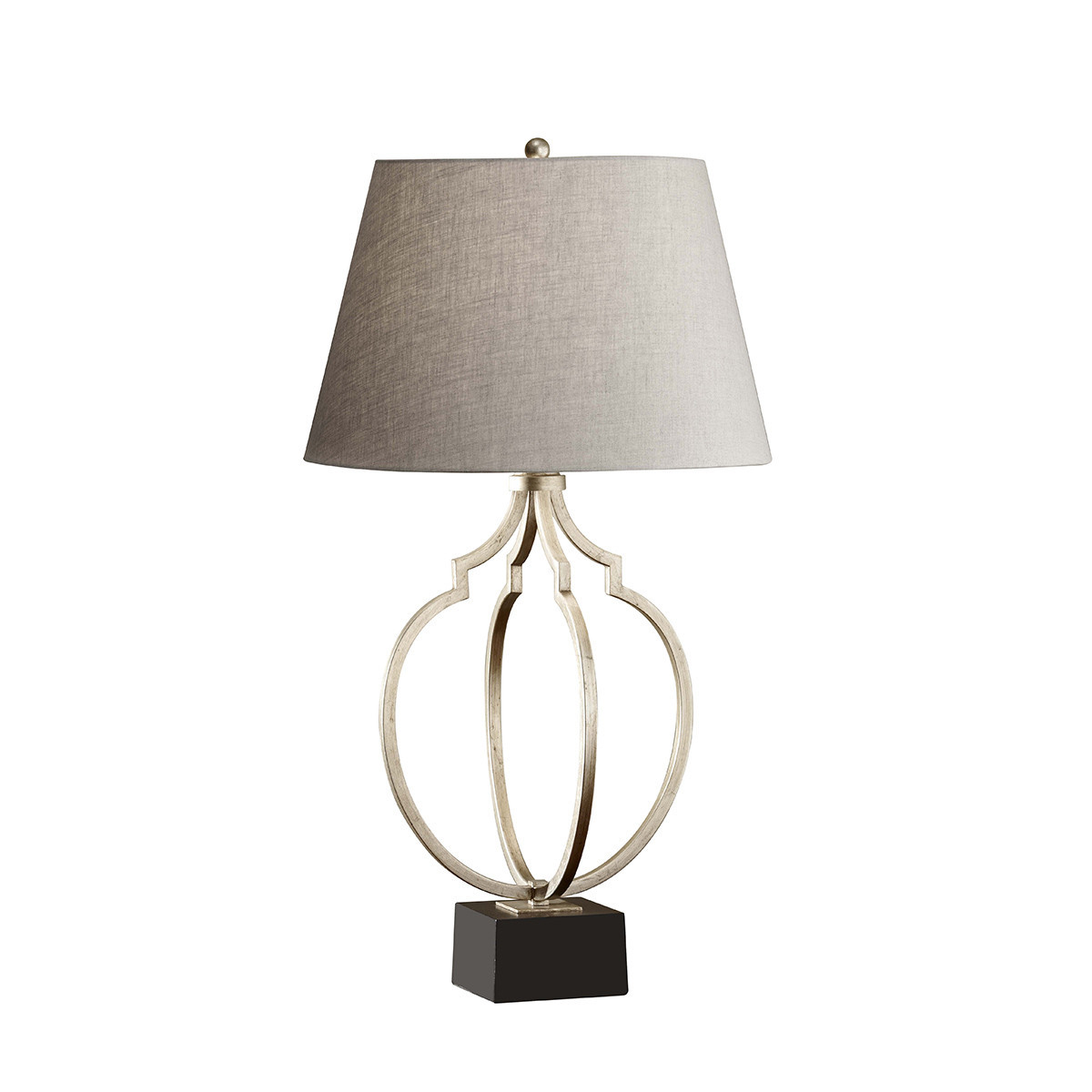 Lampa stołowa z abażurem srebrno-beżowa Grandeur 1xE27x60W wys:78,1cm Feiss