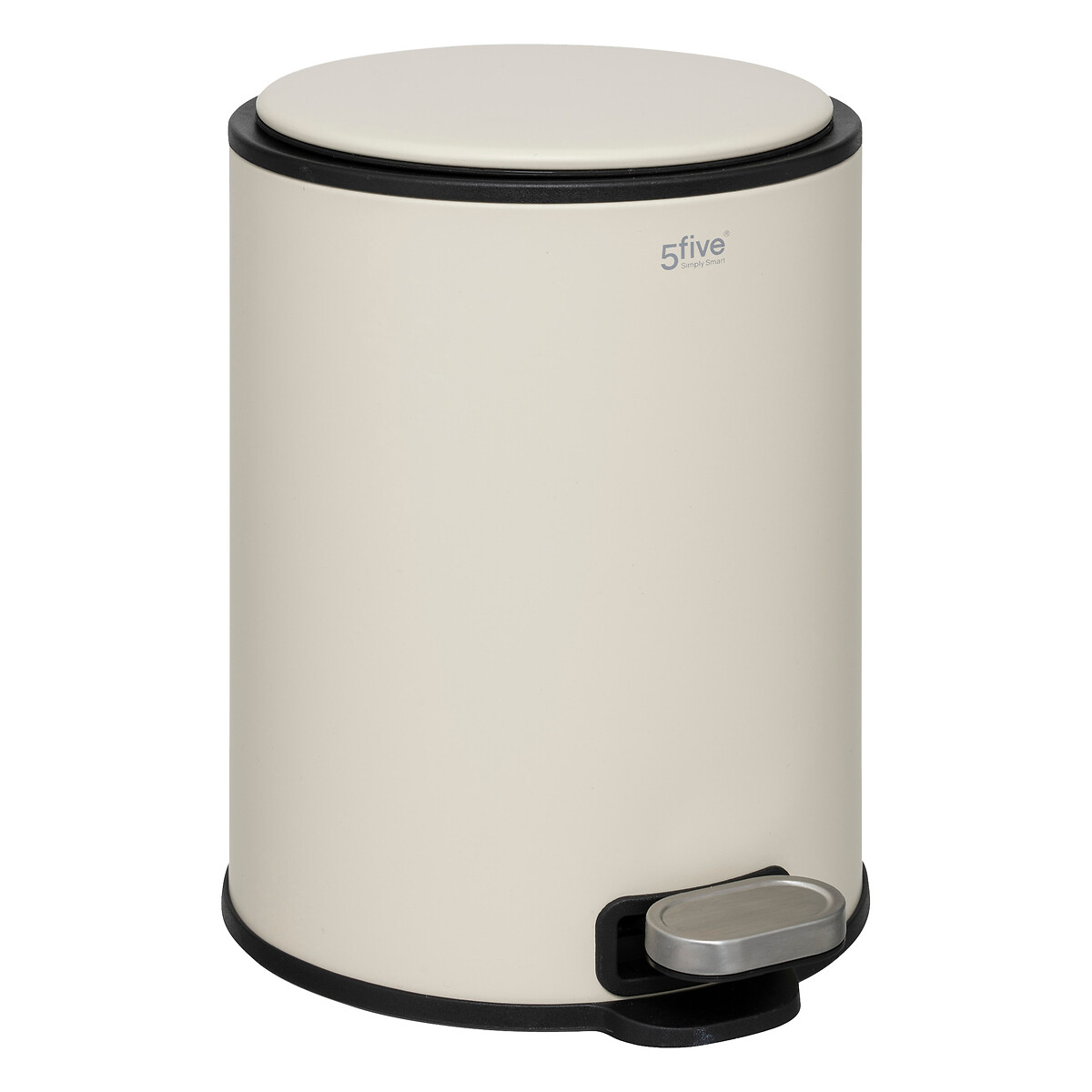 Balde do lixo com pedal DELTA bege em metal 6l