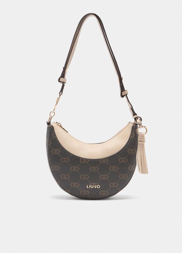 Borsa hobo media con logo