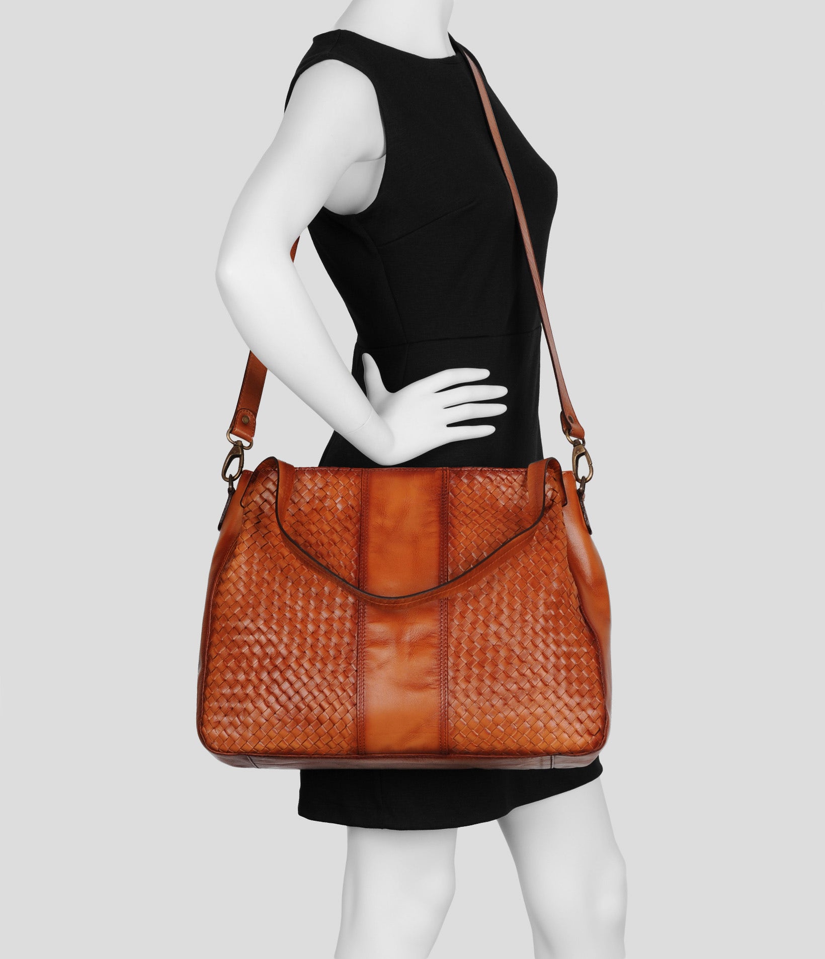 Layla Leather Weaved Tote