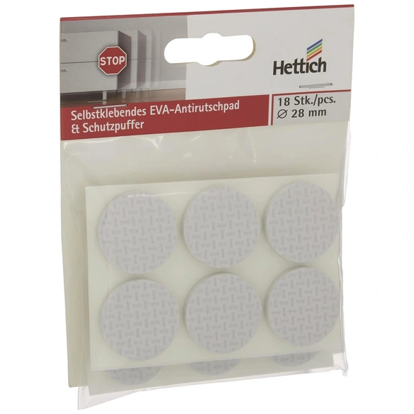 Antirutschpad, rund, Selbstklebend, weiß, Ø 28 x 5 mm
