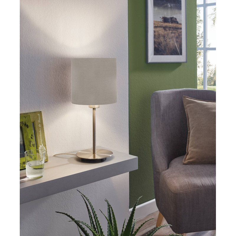 Lampe de table Pasteri 1 grise E27 60 W EGLO