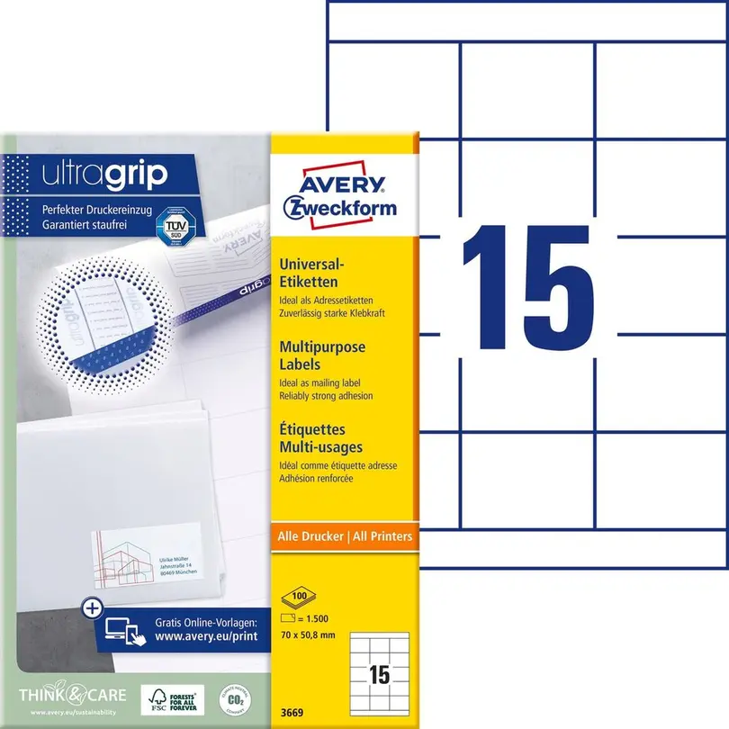 Etiketten 100er-Set Universal-Etiketten