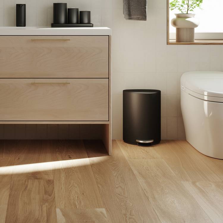 Simplehuman 6L Semi-Round Bathroom Pedal Bin - Black