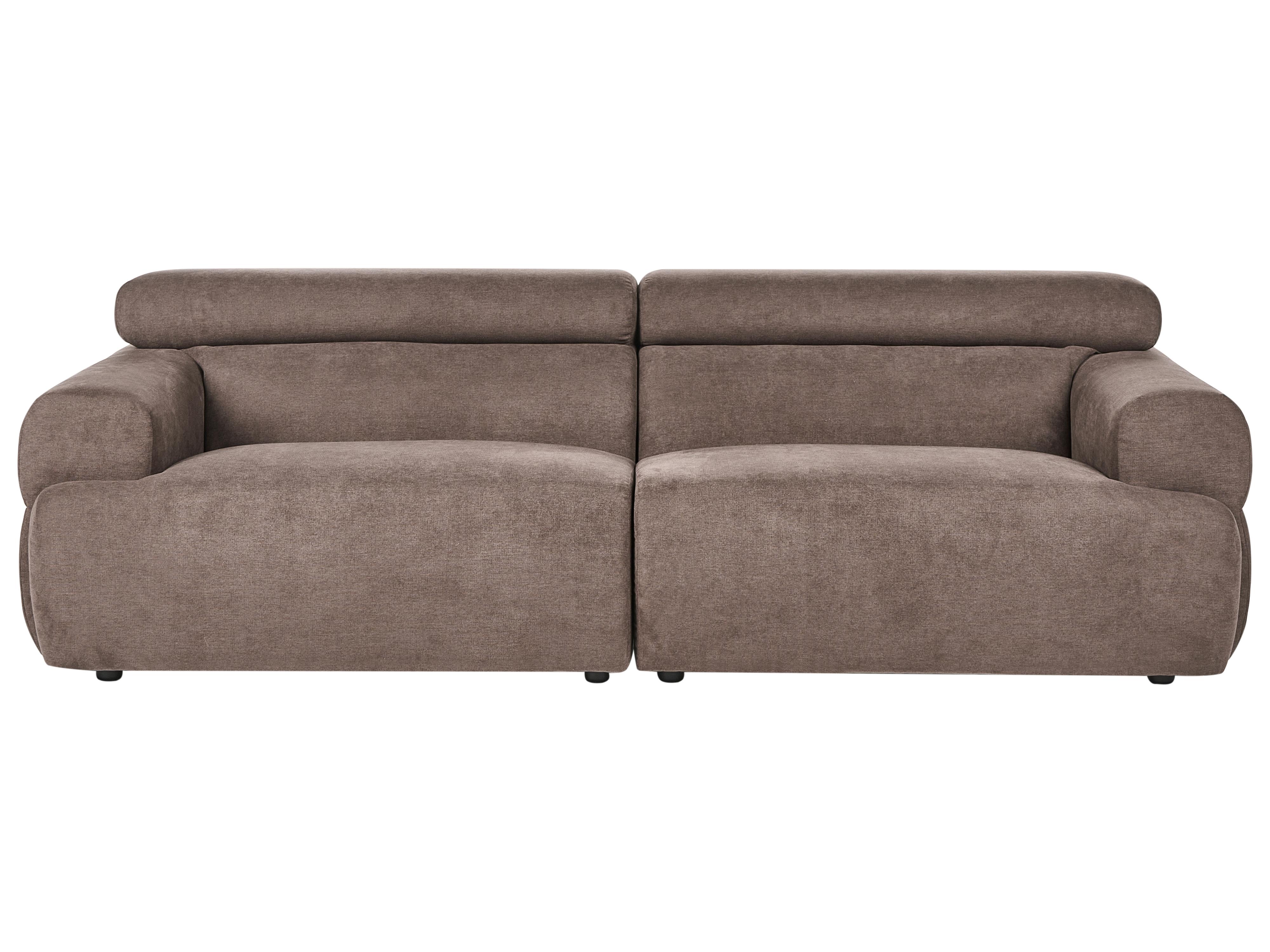 Sofa 3 Seater HOVDEN Fabric Brown