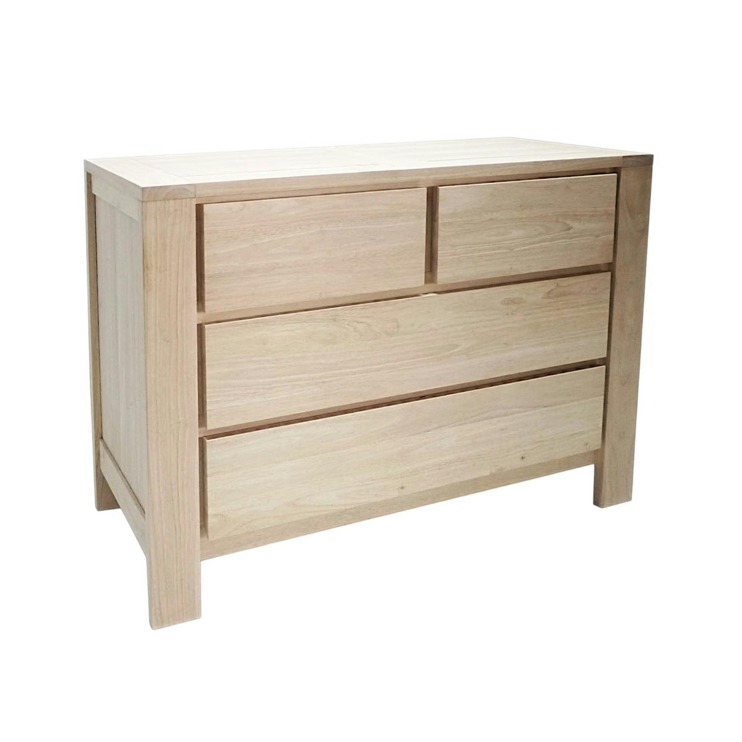 Commode Hévéa 4 tiroirs 110x50x80 OLGA