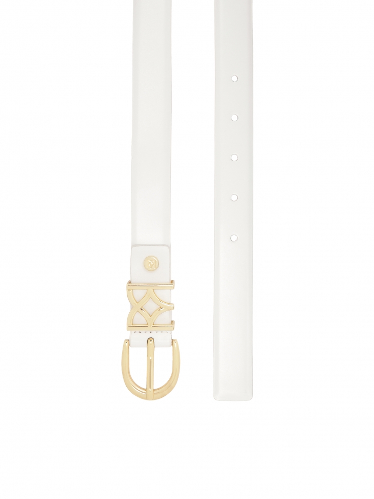 White belt with monogram buckle