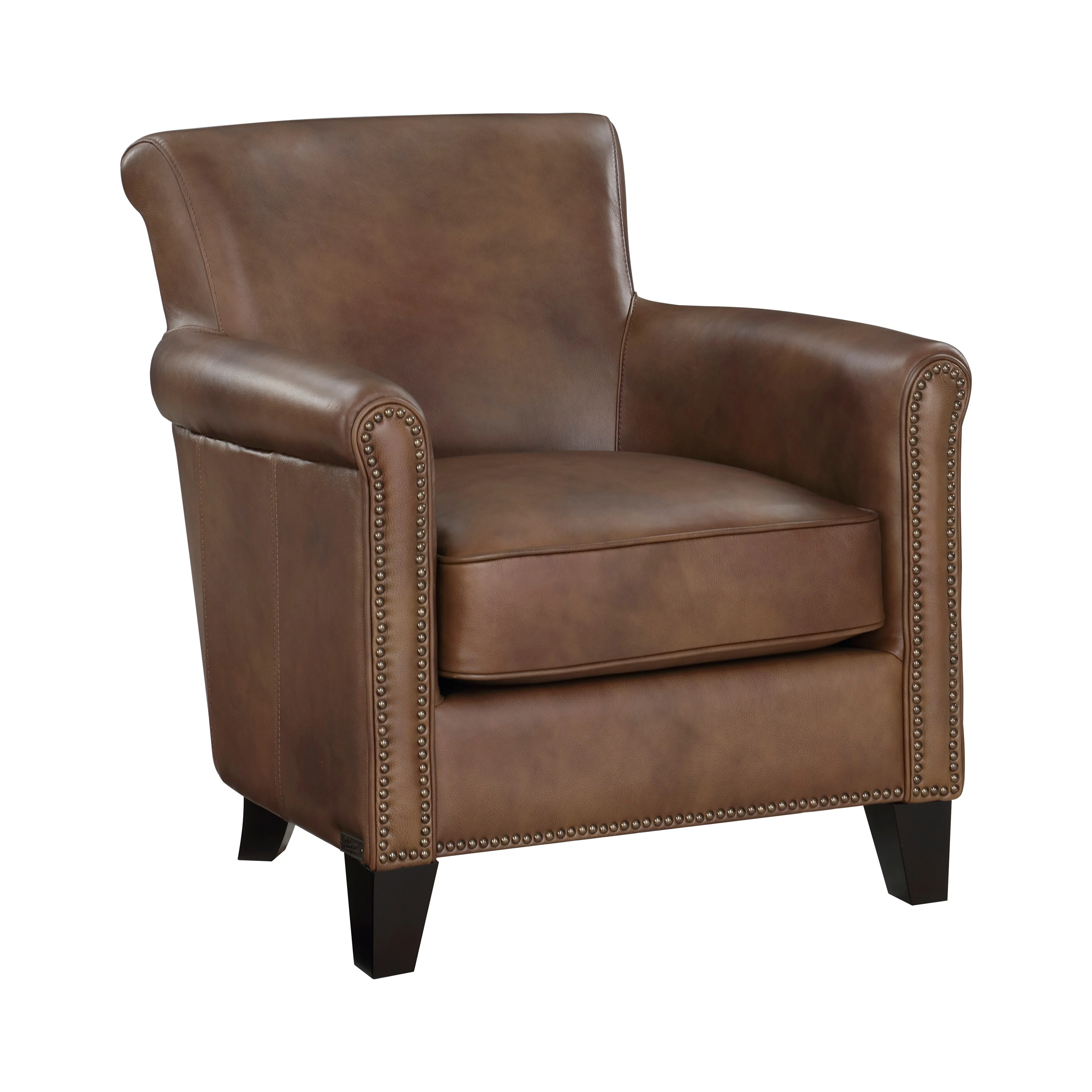 Raya Leather Upholstered Arm Accent Chair