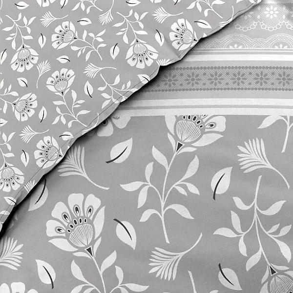 Housse de couette 240 x 220 cm réversible coton 57 fils   2 taies Flavie