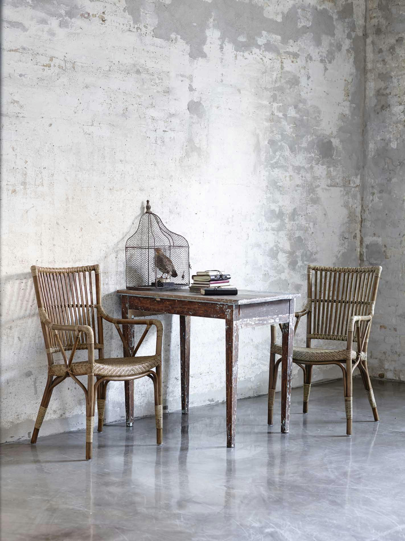 PIANO - Chaise repas en rotin antique