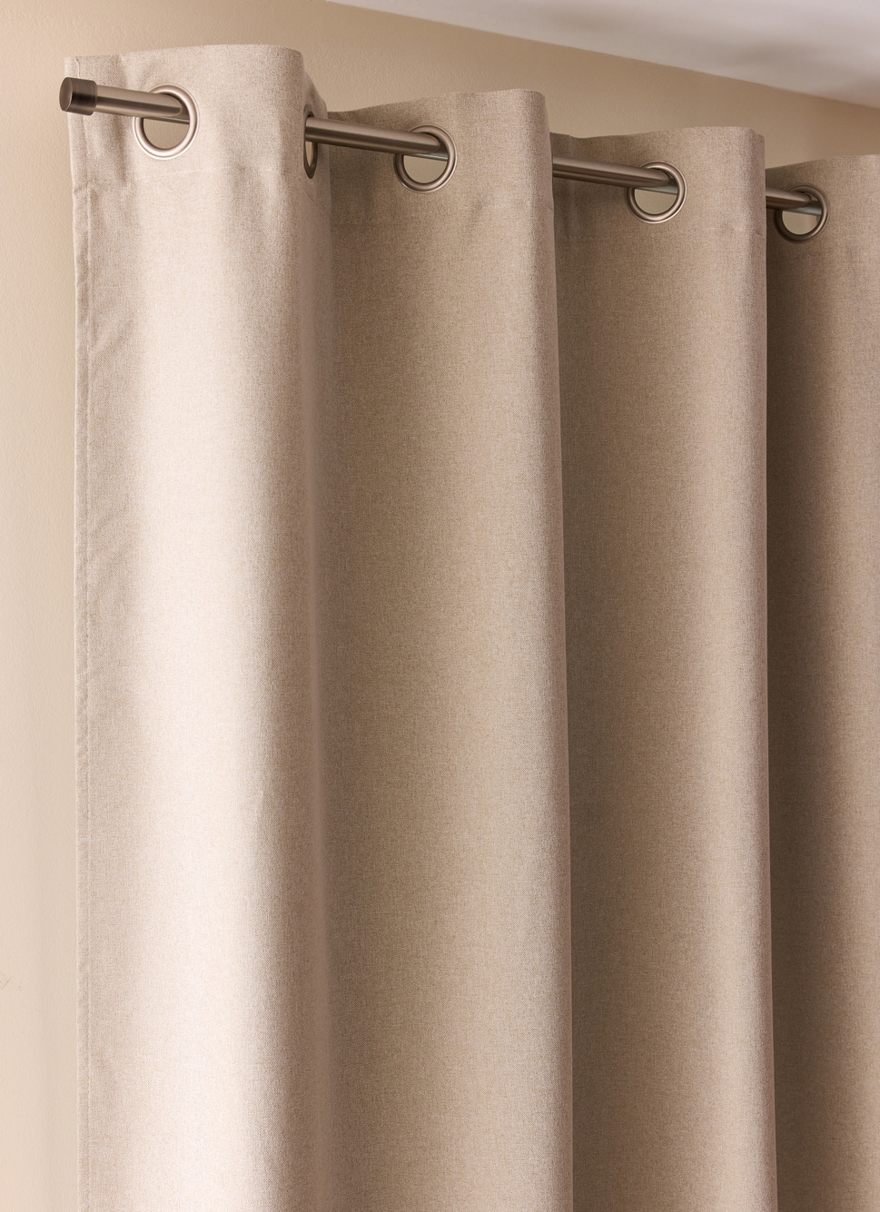 RIDEAU OCCULTANT EFFET NATUREL ET CHINÉ BEIGE