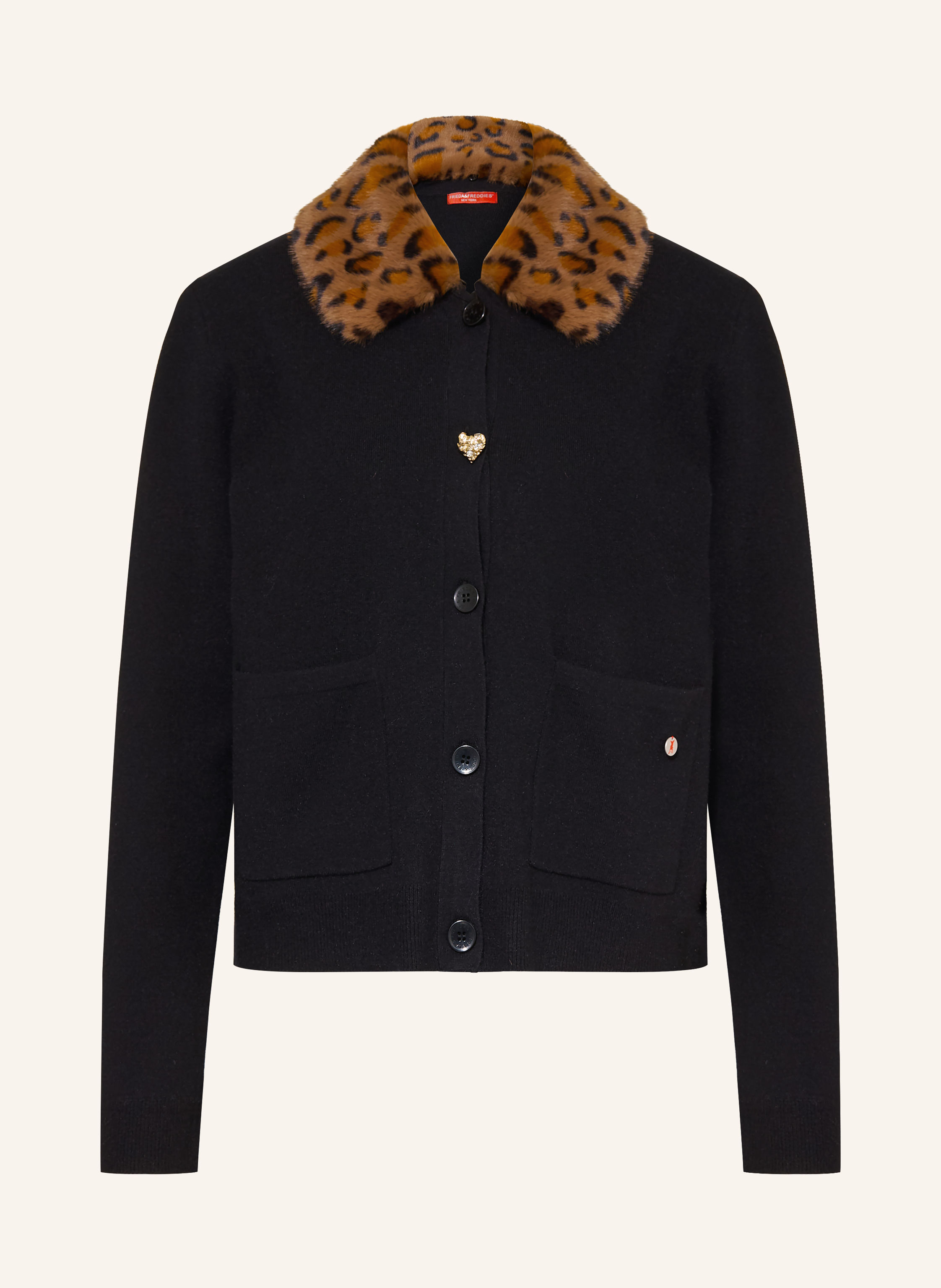 FRIEDA & FREDDIES Strickjacke mit abnehmbarem Kunstfell-Kragen