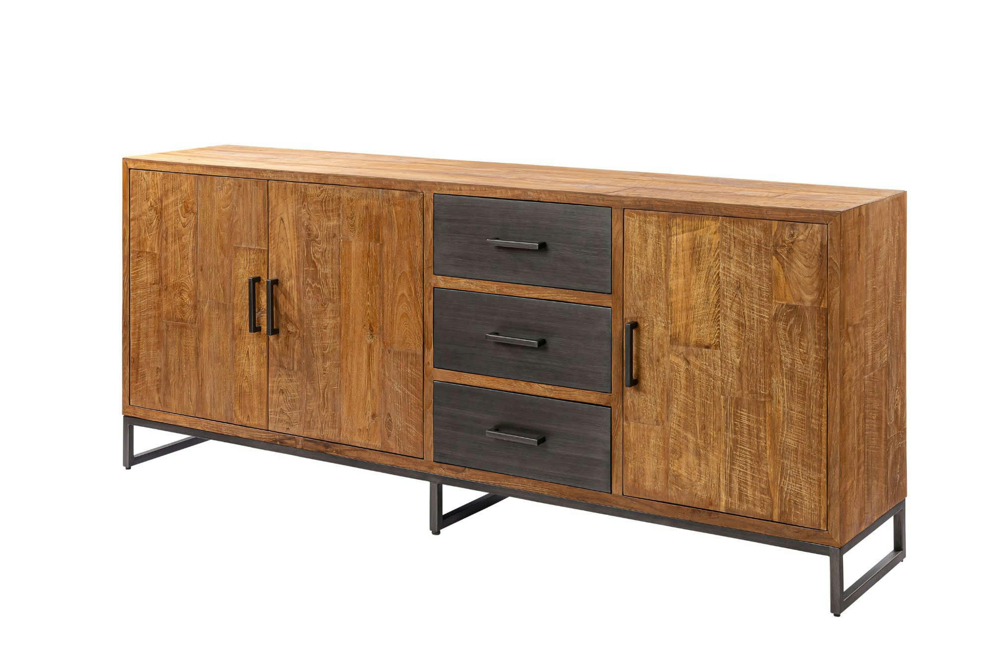 SETE - Buffet en bois et métal 3 portes 3 tiroirs