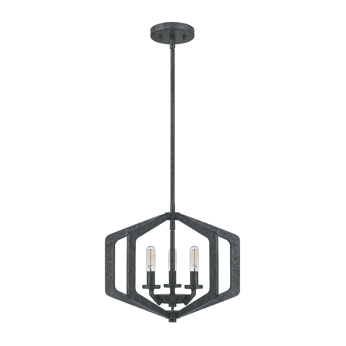 Lampa wisząca stara czerń Vanguard 3xE14x40W Quoizel