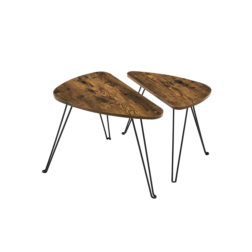 Tables gigognes marron rustique