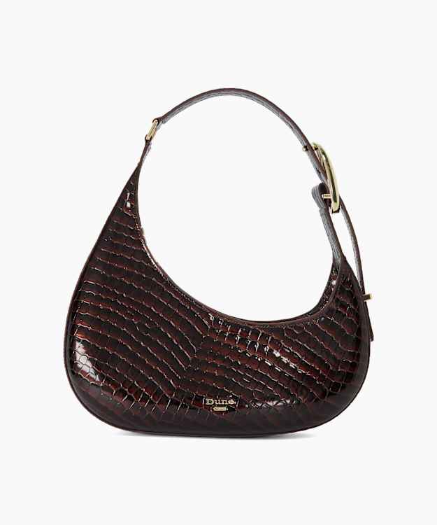 Disarming Bronze - Croc-Embossed Leather Shoulder Bag