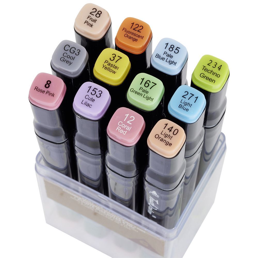 Feutres double pointe pastel x12