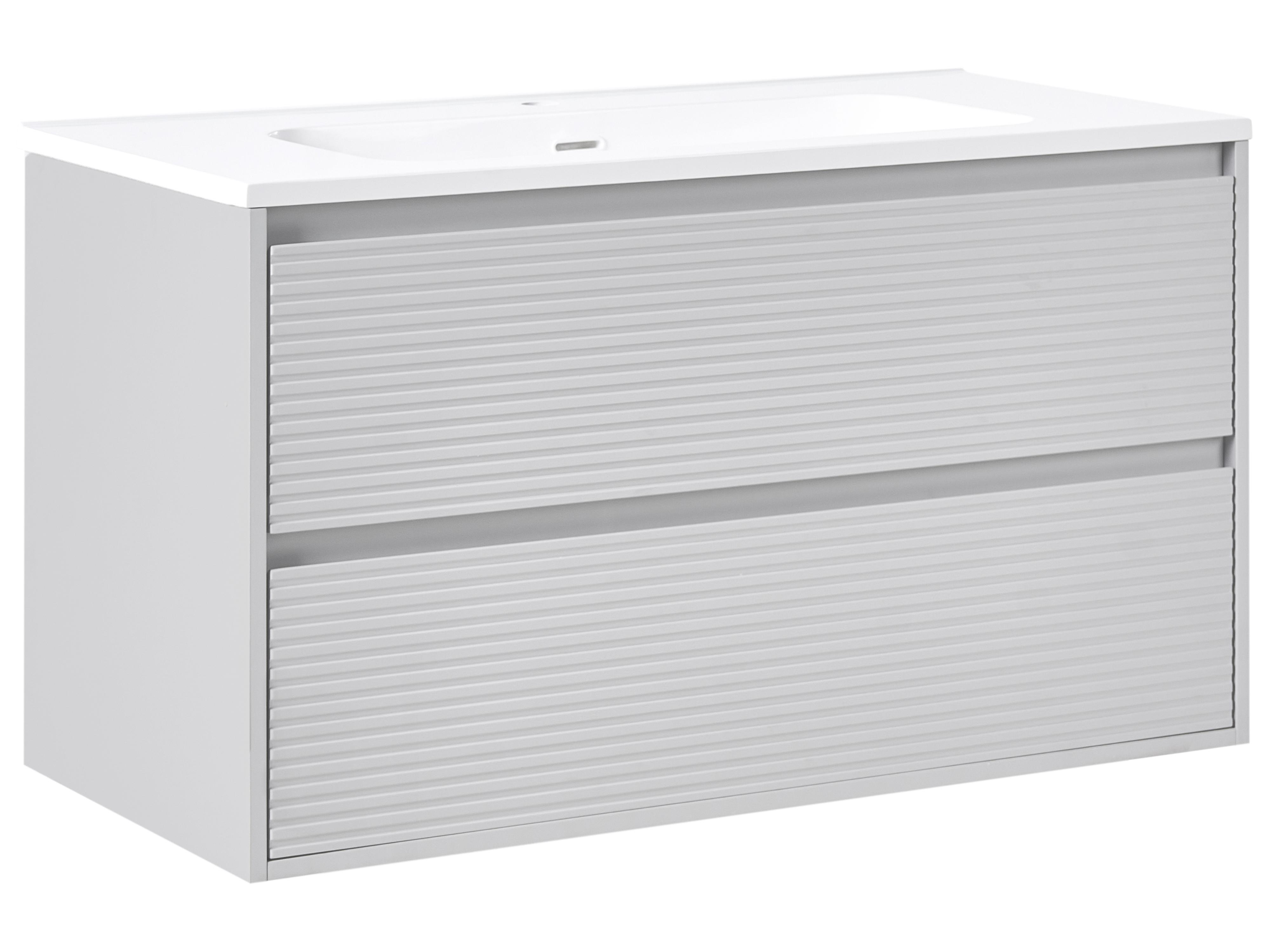 Wall Mounted Vanity Unit with Basin BAHIA Grey