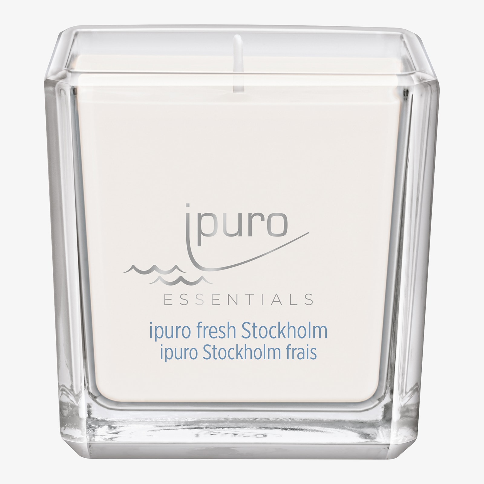 ipuro ESSENTIALS Duftkerze Fresh Stockholm Blau, 0,125 kg