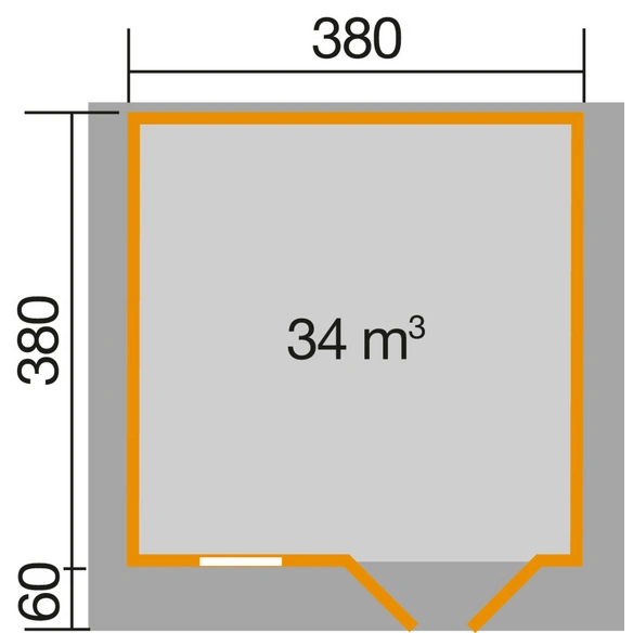 Gartenhaus »111 Gr.3«, Holz, BxHxT: 460 x 262 x 380 cm (Außenmaße inkl. Dachüberstand)