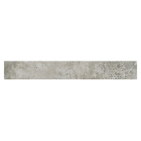 5 Plinthes en grès cérame émaillé effet béton gris mat L.60 x l.7 cm x ép.8 mm, Malt