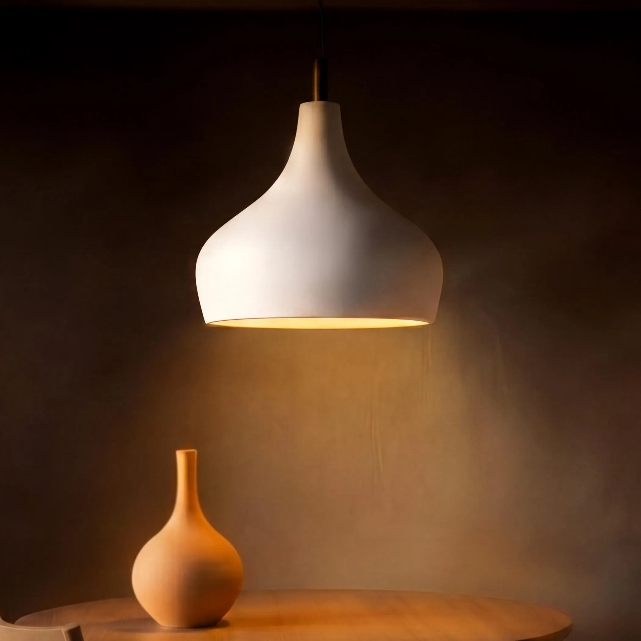 Ceramic Pendant Light, Clay Ceiling Hanging Lamp for Kitchen Island Lighting, Naaya MORNING BELL