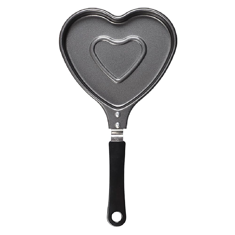 Poêle à pancake forme coeur gris et noir L15cm