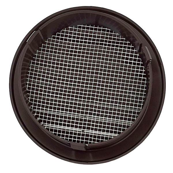Lot de 3 Grille ronde pour gaine et PVC avec moustiquaire diam100 Marron