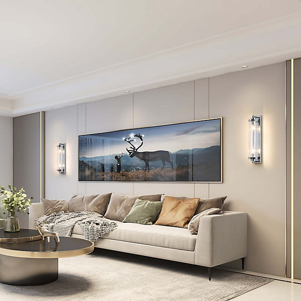Applique murale verre transparent 2xE14 métal chromé design Lorenzo Light Prestige