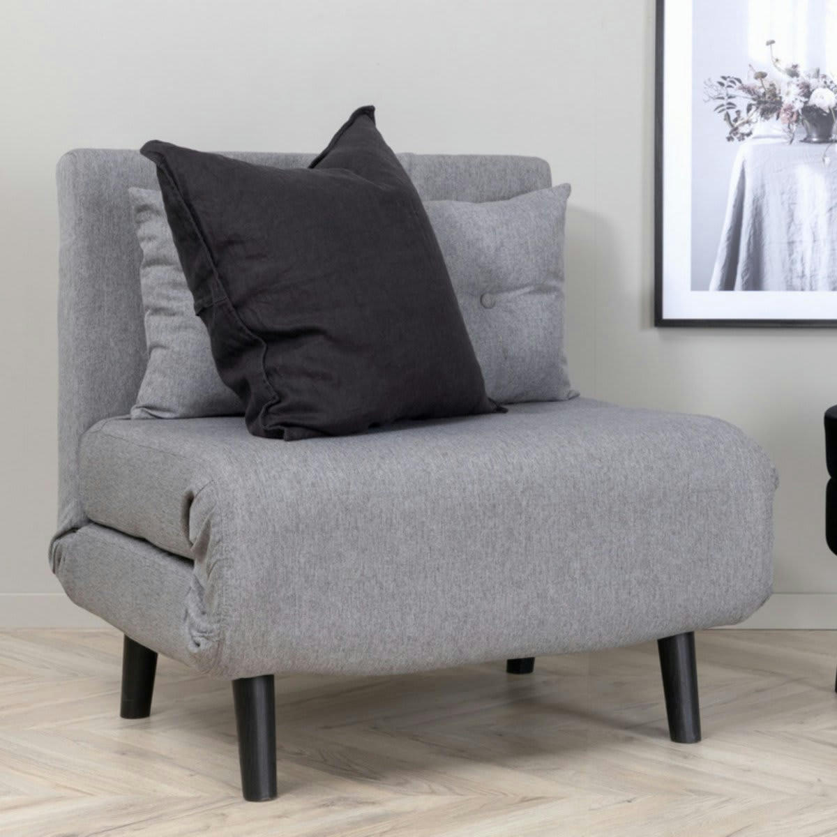PAXO - Fauteuil chauffeuse en tissu gris
