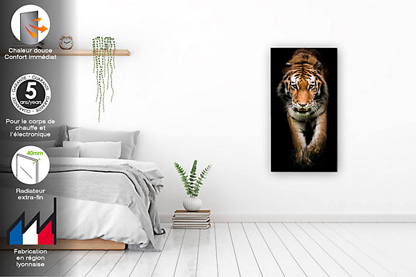 ILO Radiateur électrique Mural Rayonnant 500W Extra Plat Wifi Tigre