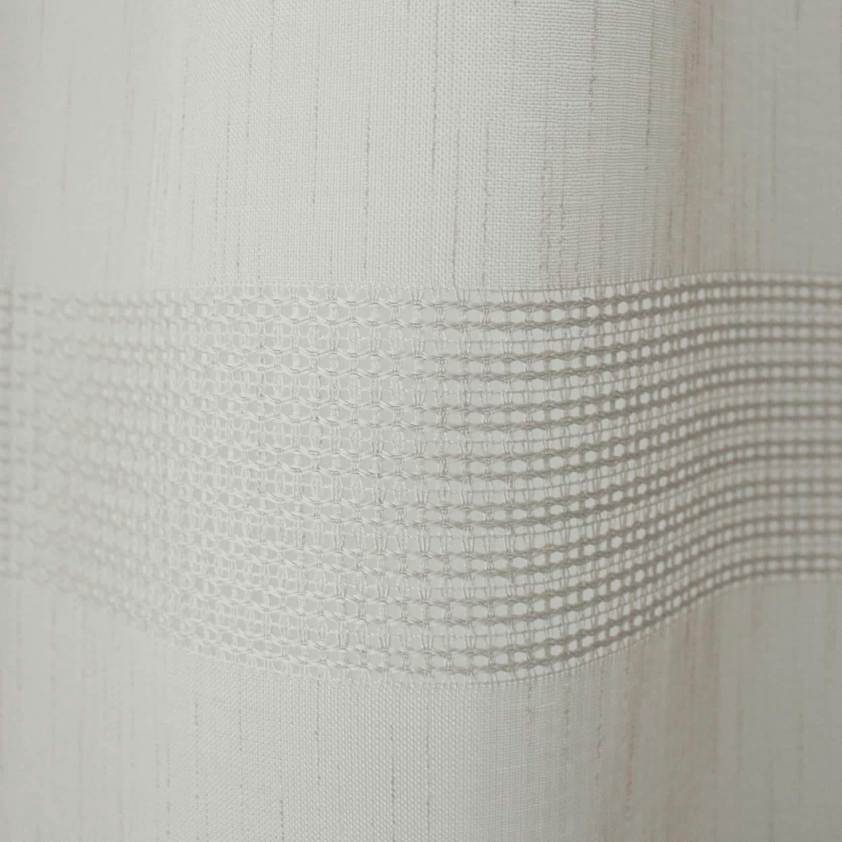 MIA - Voilage avec bande ajourée 140x240cm Ivoire