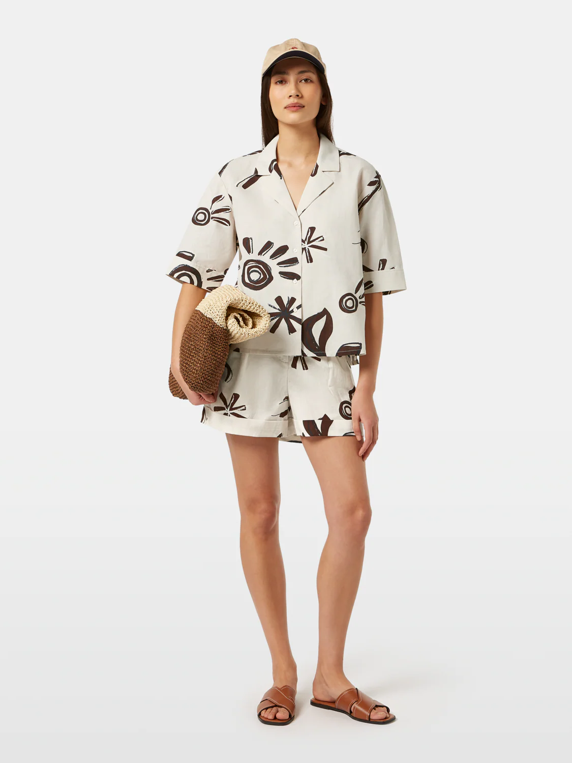 Inky Sun Linen Printed Short