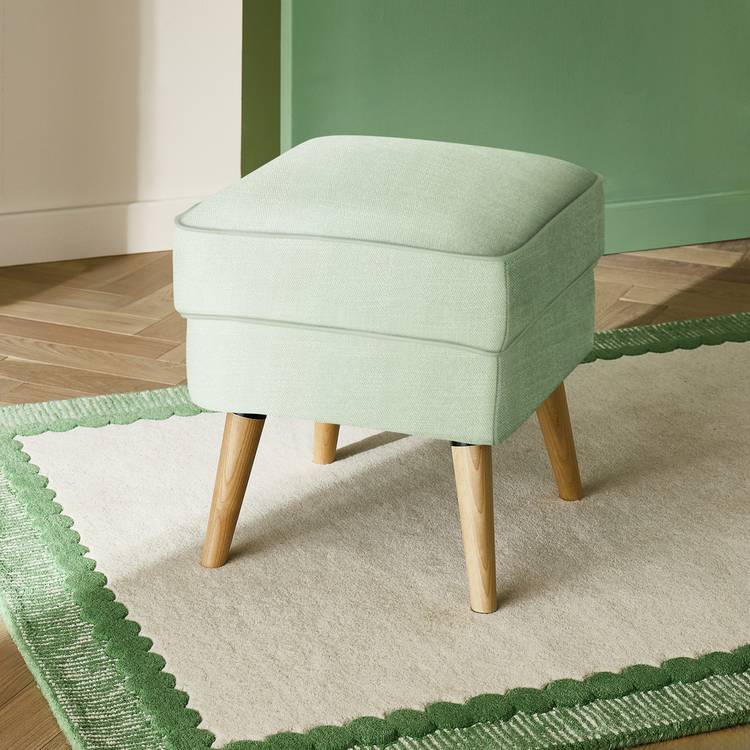 Habitat Callie Fabric Footstool - Green