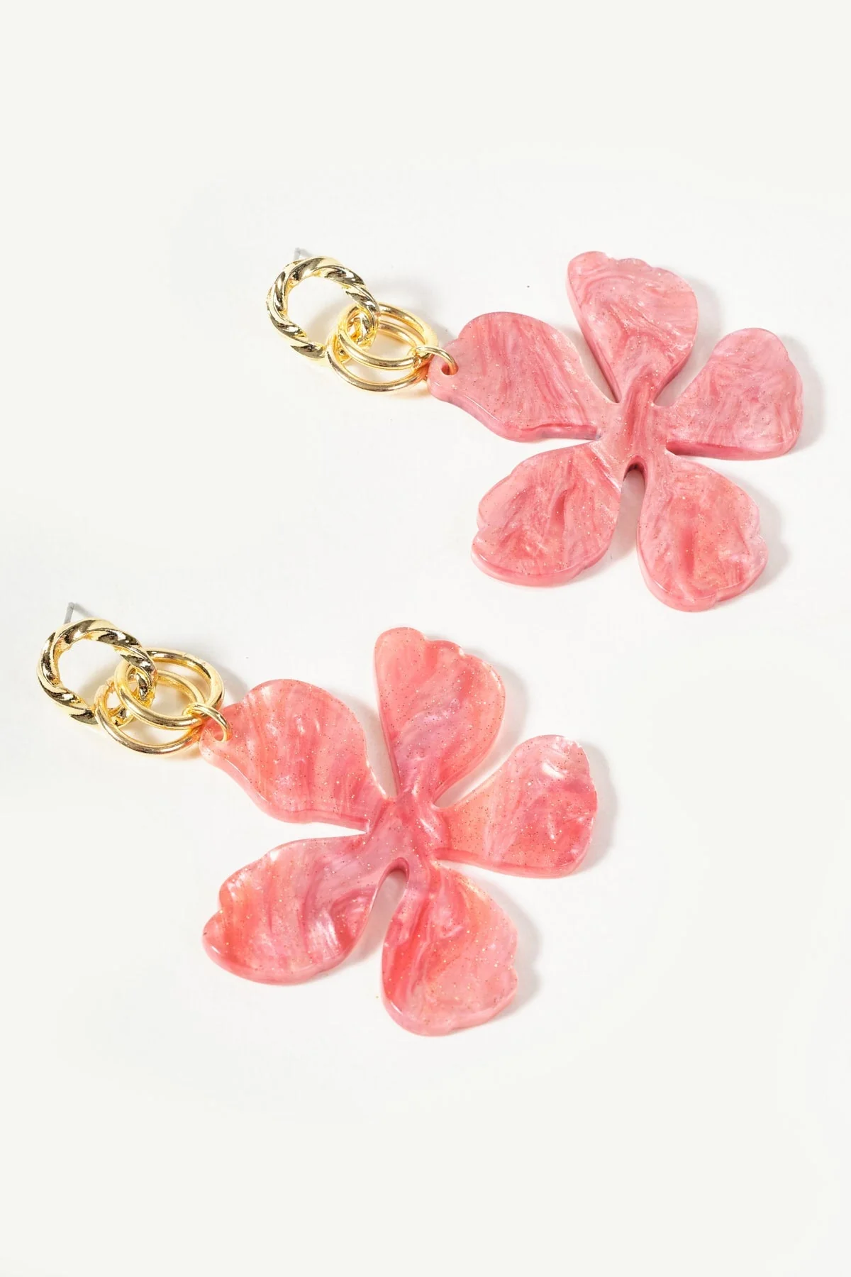 Pink Flower Earrings