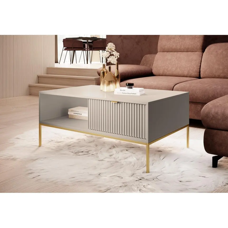 Meubella - Salontafel Navil 2 - Beige - 104 cm