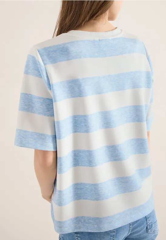 Kurzarm Sweatshirt mit Streifen