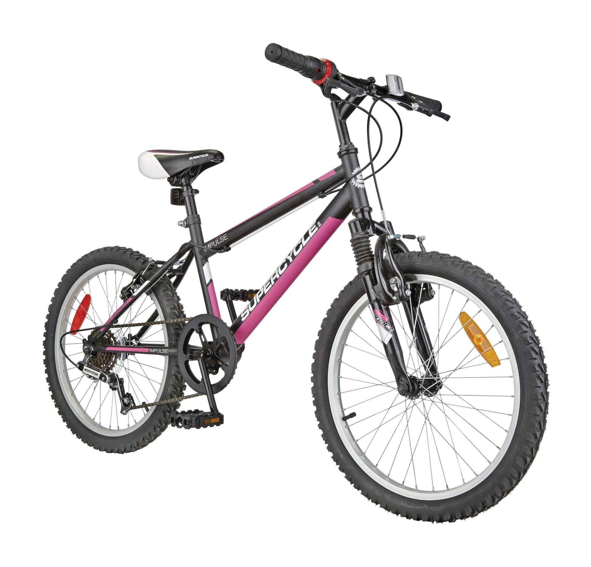 Supercycle Impulse Youth Hardtail Mountain Bike,  20-in, Black/Pink
