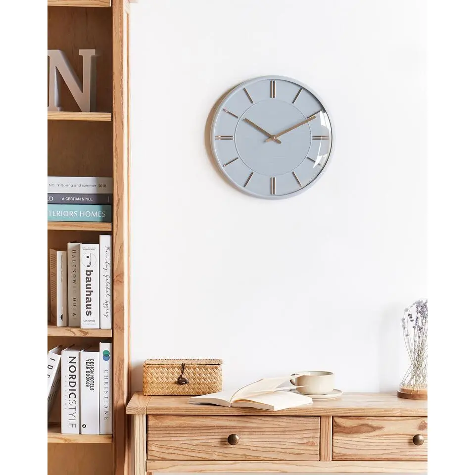 DAROCA - Wandklok - Grijs - Synthetisch materiaal