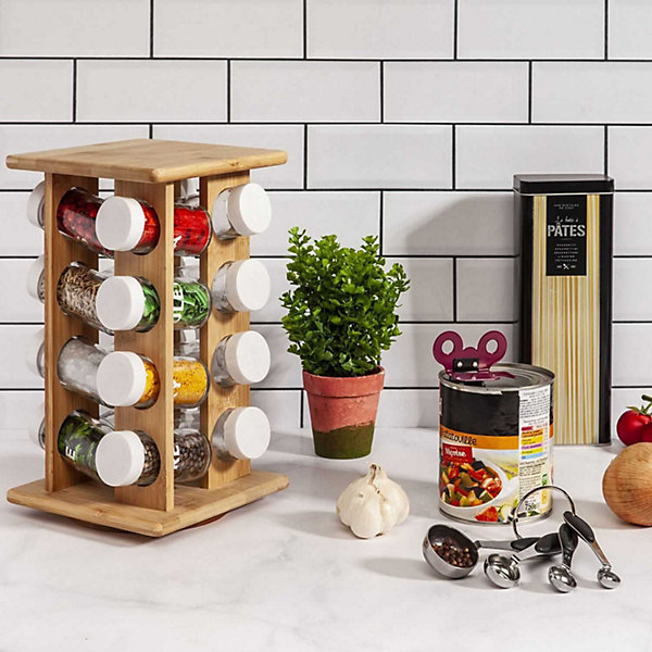 Etagère à épices en bambou Cook - 16 Pots