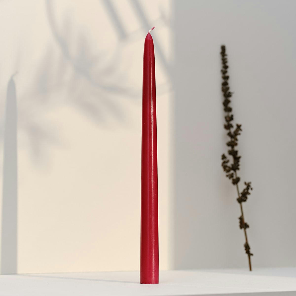 - 12 bougies flambeaux 8h Rouge Intemporel