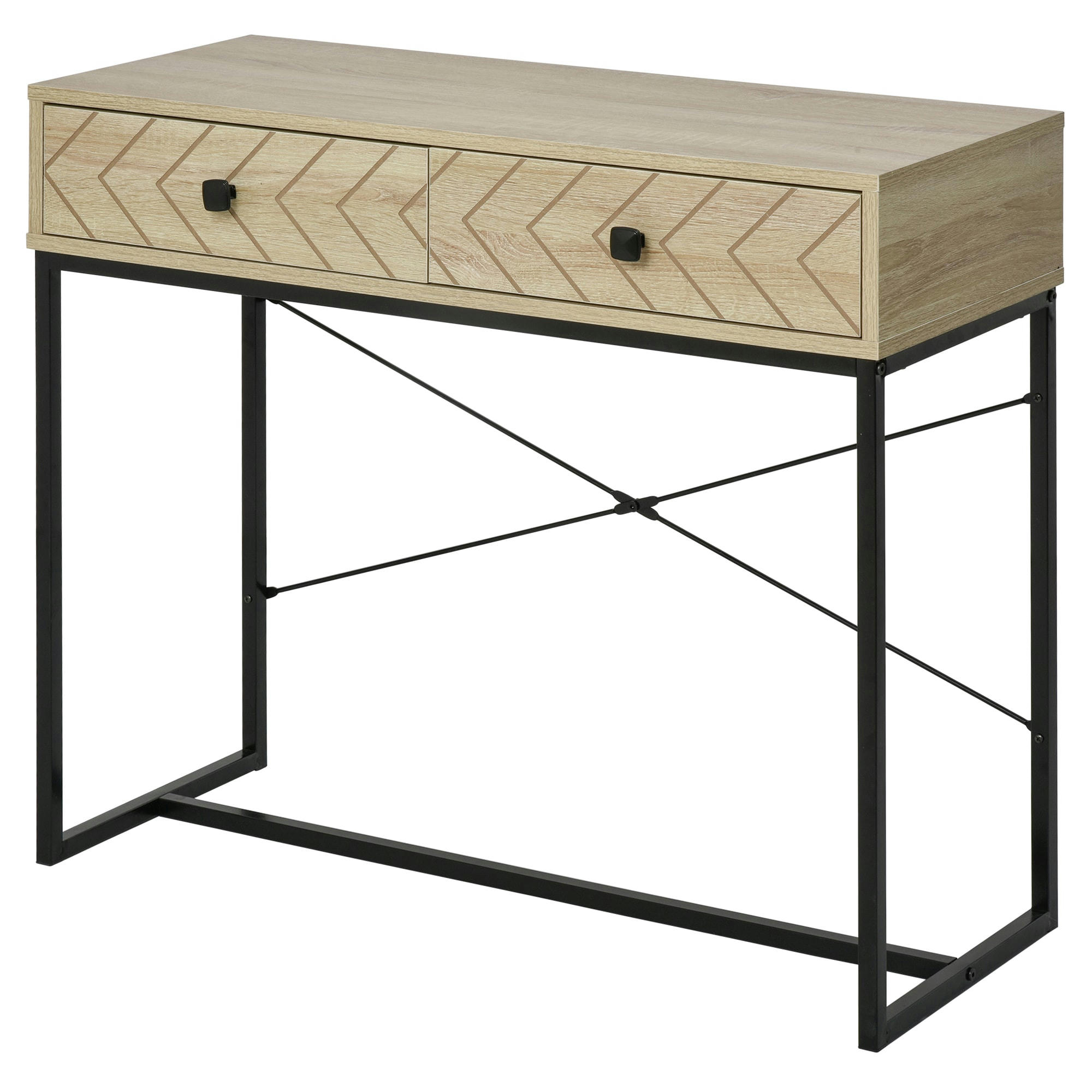 - Table console industriel 2 tiroirs