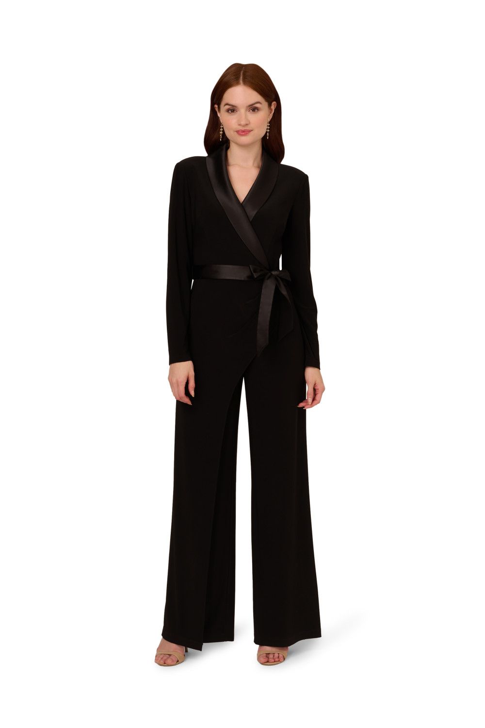 Adrianna Papell Jersey Combo Tuxedo Jumpsuit